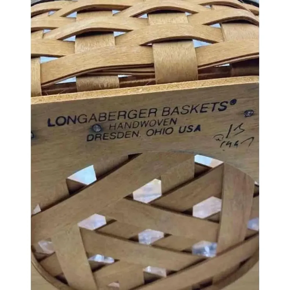 Longaberger Christmas Collection 1997 Snowflake Basket Wood Hexagon Handmade